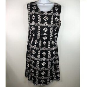 I.N.C. Mosaic Black & White Lined Dress Size 0X